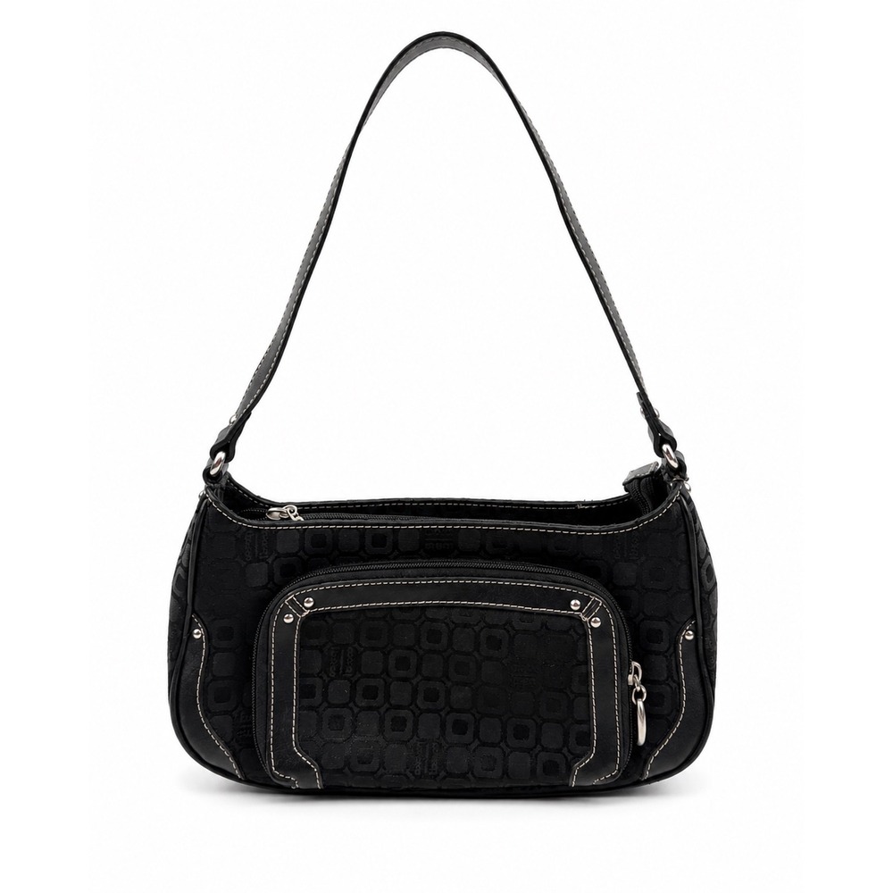 Liz & Co. Vintage Y2K Chic Black Monogram Small Shoulder Bag Purse